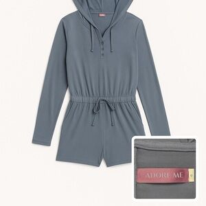 Adore Me Charcoal Hooded Romper